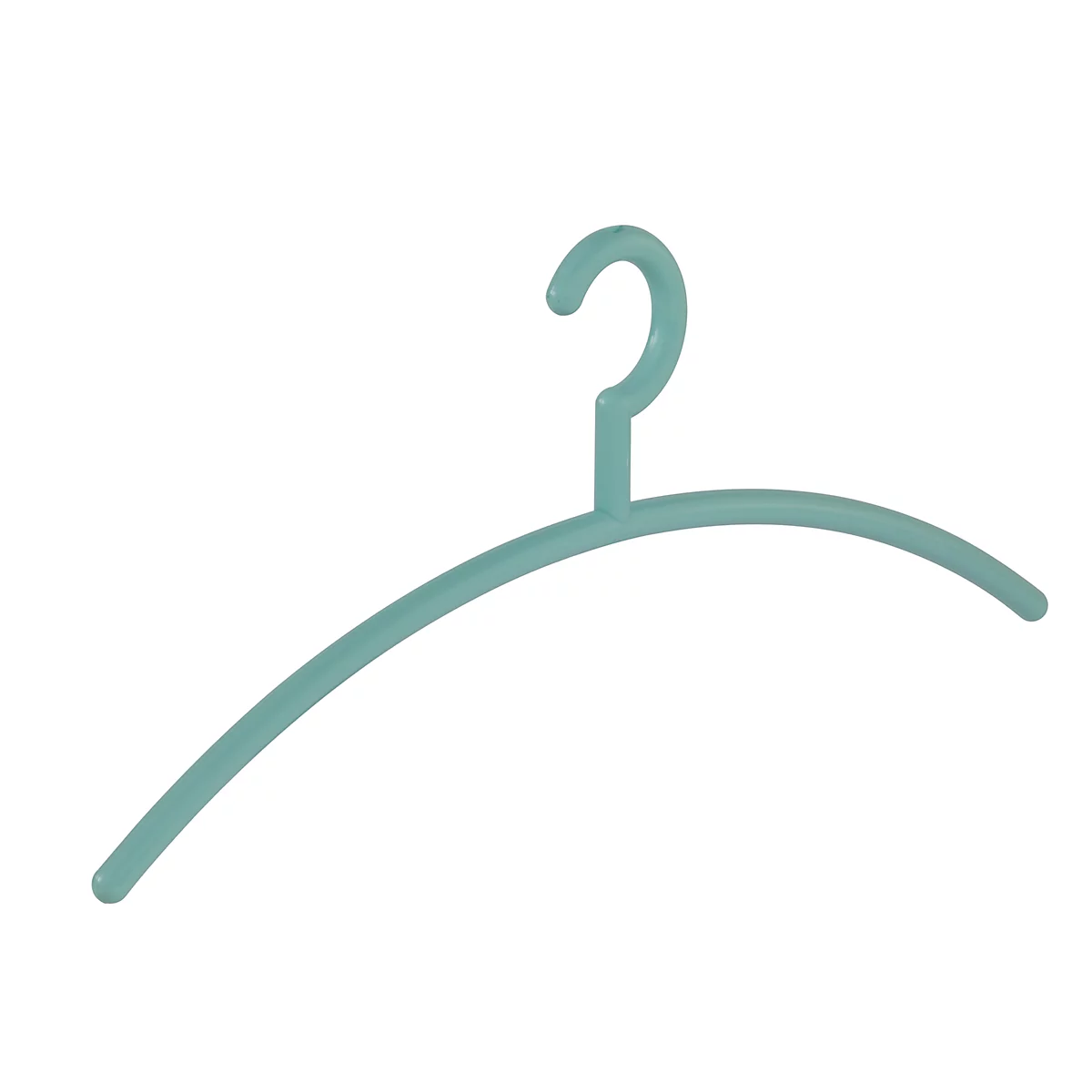 Lichtblau kledingrek tegen een witte achtergrond.