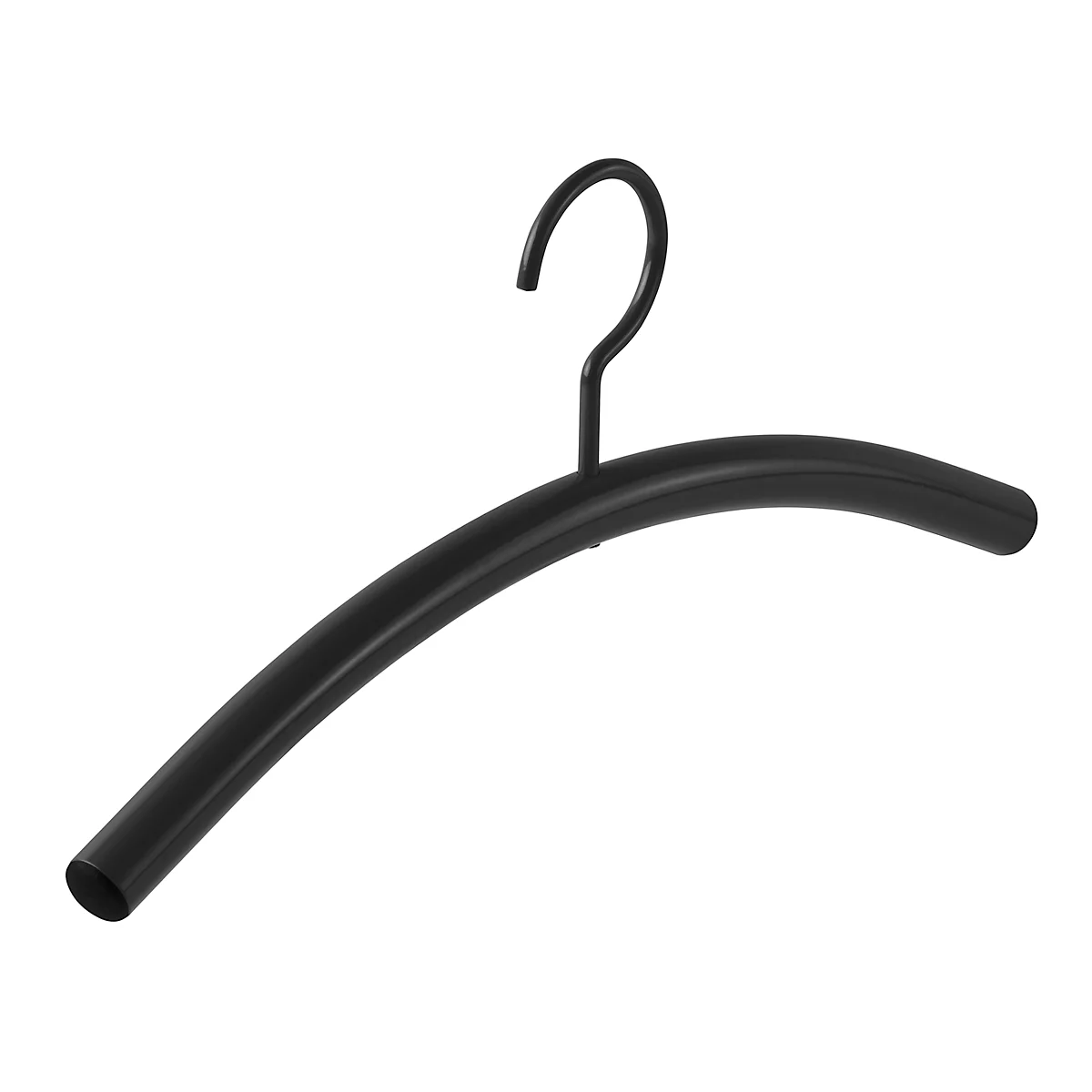 Kleerhanger Rudolf Weber KG Dateless, stalen buis, ø 22 mm, draaibare haak, zwart, 4 stuks