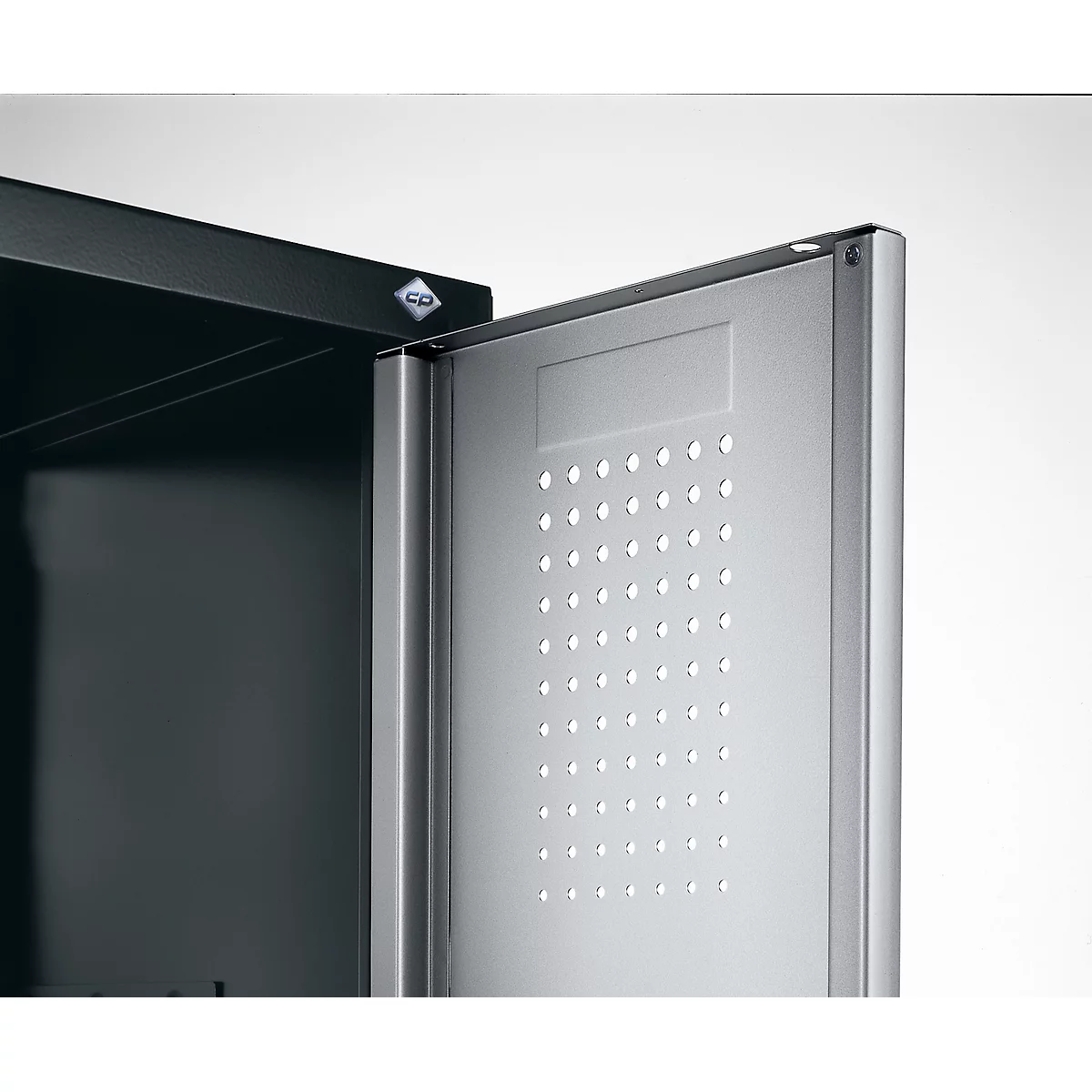 kleerkast Evolo S 3000, bankje onderin, 3 vakken, staal, cilinderslot, lichtgrijs/lichtgrijs