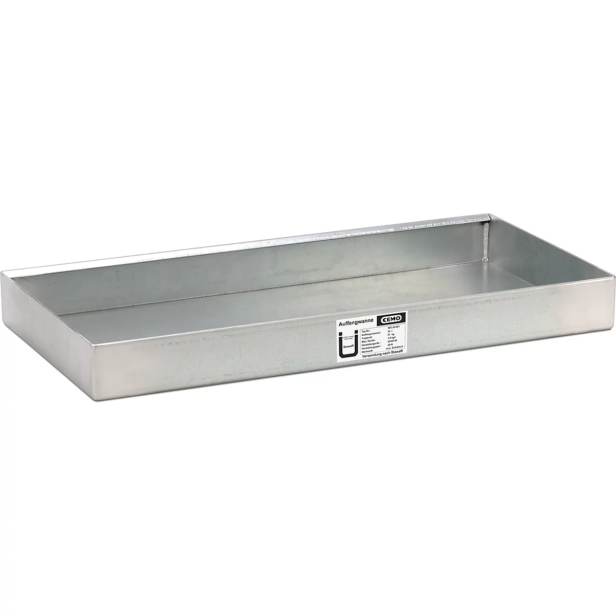 Kleingebindewanne CEMO R30, Stahl, 30 l Auffangvolumen, L 900 x B 445 x H 90 mm
