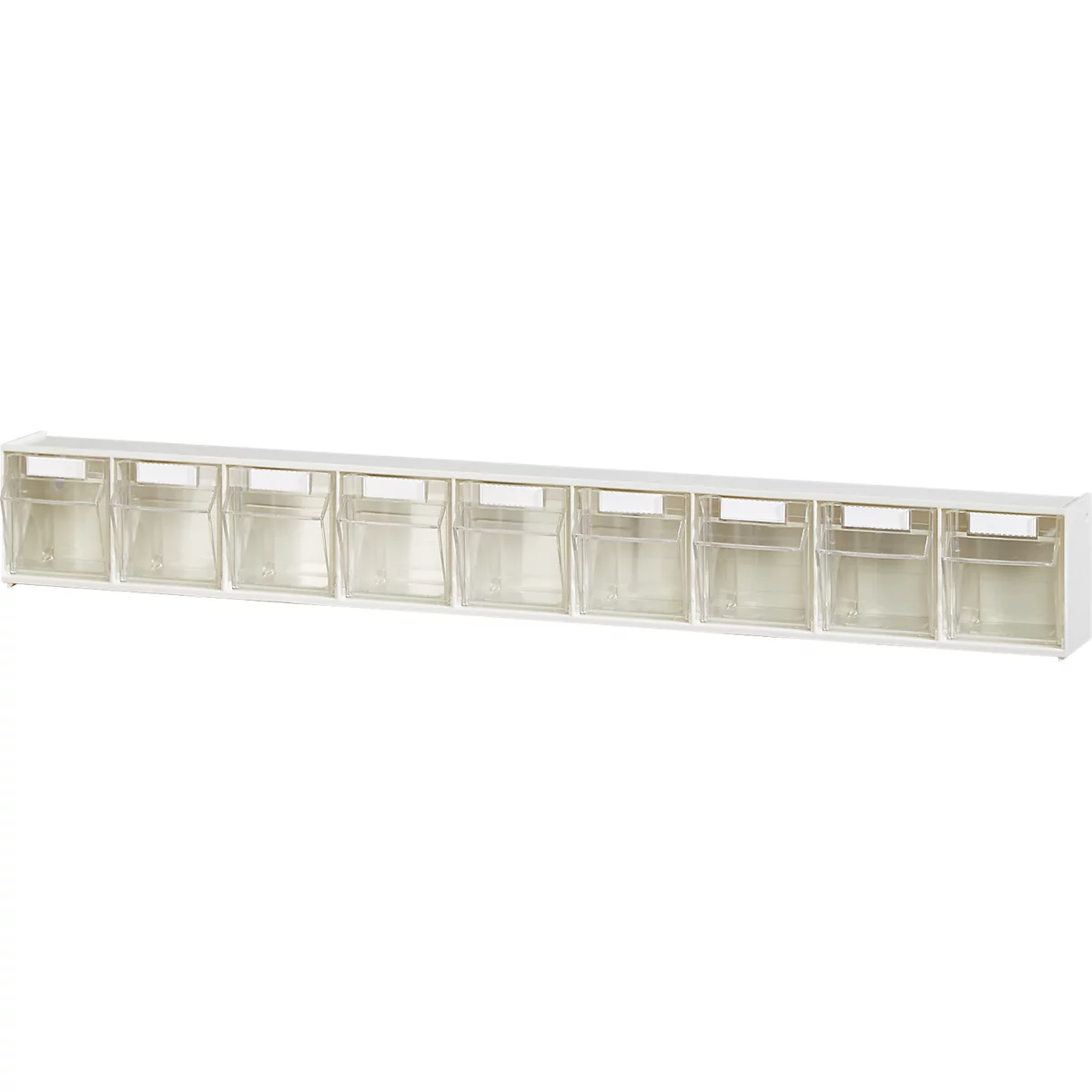 Kleinteilemagazin MultiStore, Reihengröße 9, B 600 x T 51 x H 77 mm, Volumen 0,9 l, stapelbar, Polystyrol, weiß/transp.