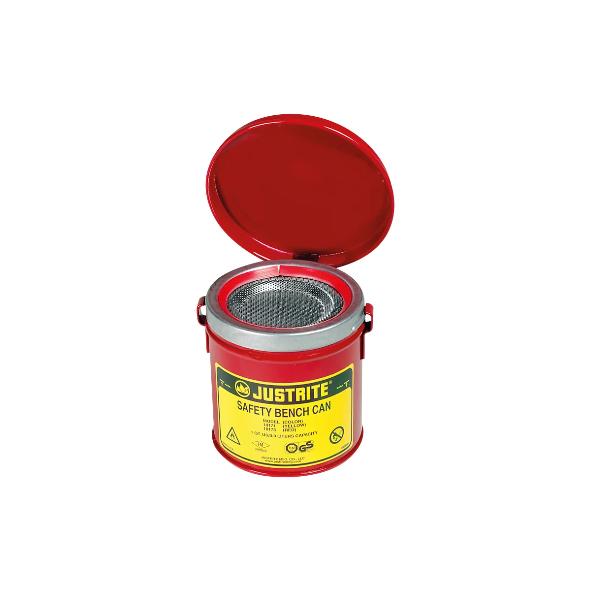 Kleinteilereiniger aus Stahlblech PREMIUM LINE, rot, ø 124 x H 140 mm, 1 l