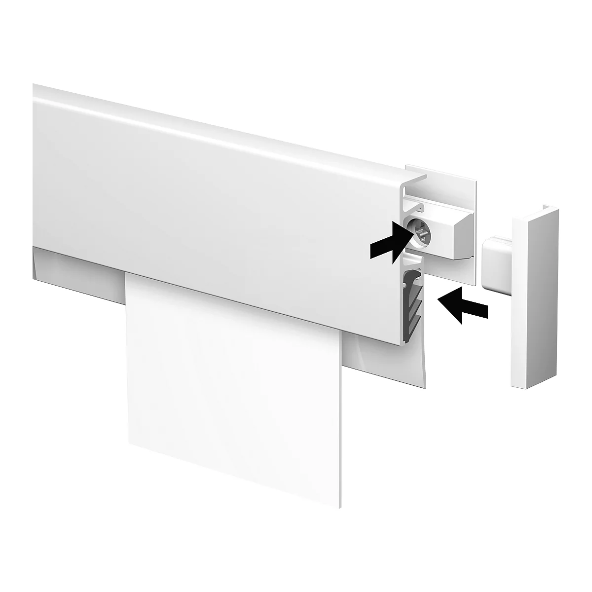 Klemmenstrook Maulgrip, aluminium, B 50 x L 1.000 mm, draagvermogen 4kg/100 cm, papier vanaf 80 g/m²
