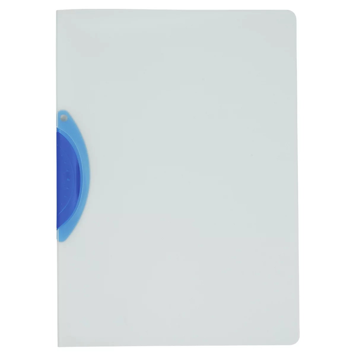 Klemmhefter Kolma Easy Plus, A4, für bis zu 30 Blatt, transparenter KolmaFlex-Kunststoff, mit blauer Klemme