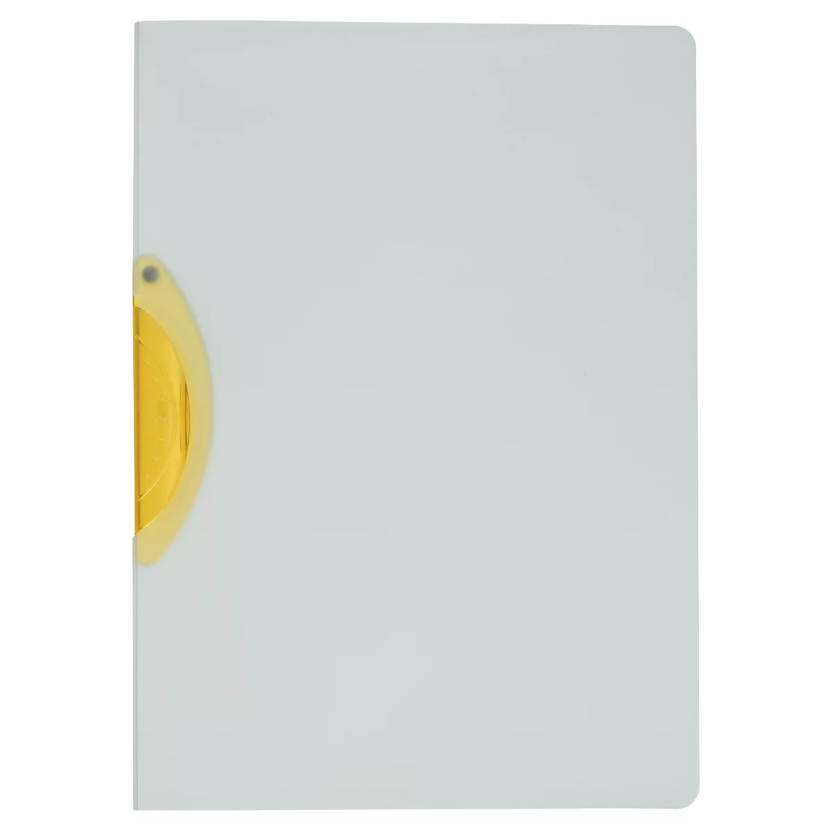 Klemmhefter Kolma Easy Plus, A4, für bis zu 30 Blatt, transparenter KolmaFlex-Kunststoff, mit gelber Klemme
