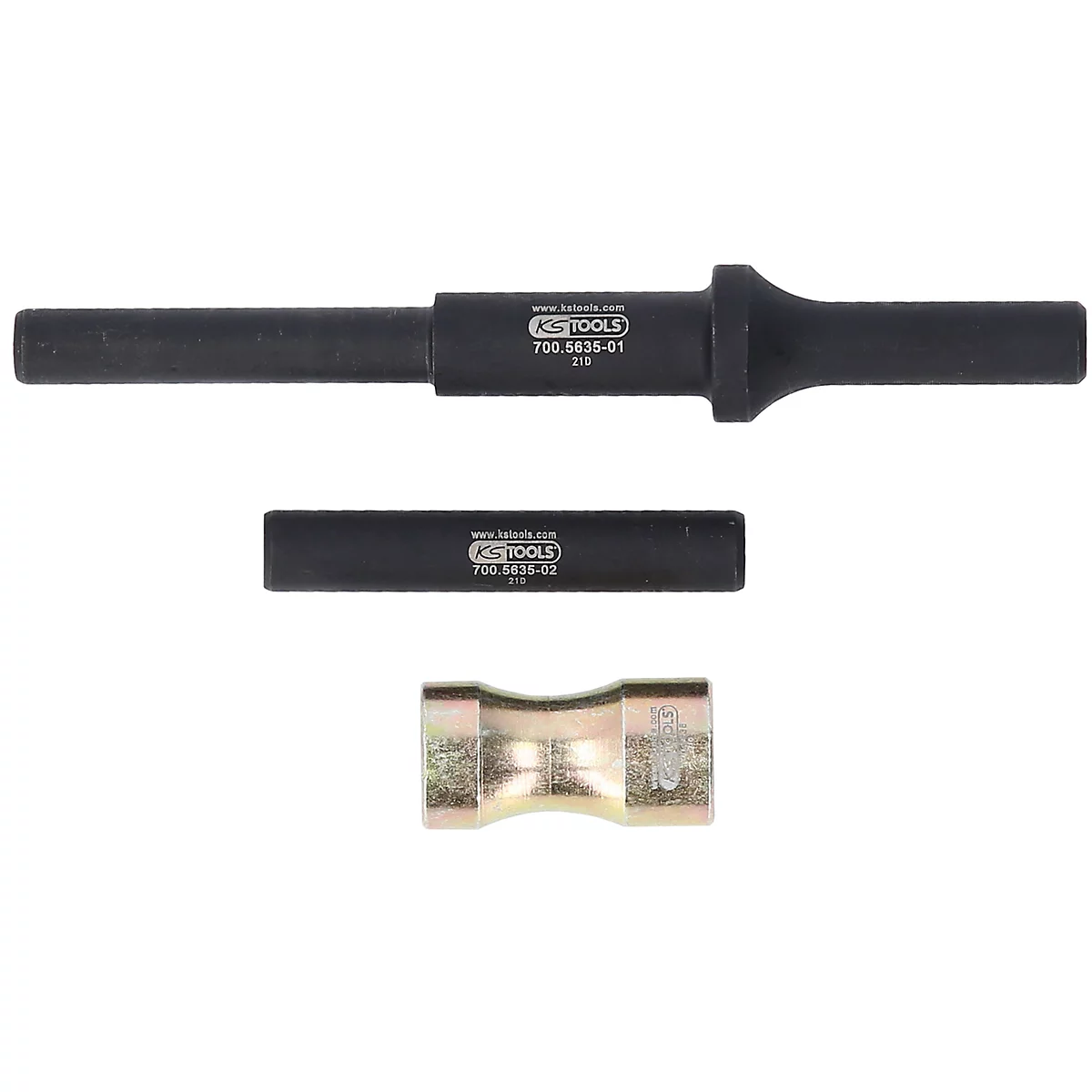 Werkzeugset mit drei Teilen, schwarz und goldfarben. Auf einem Teil steht 'KS TOOLS'.