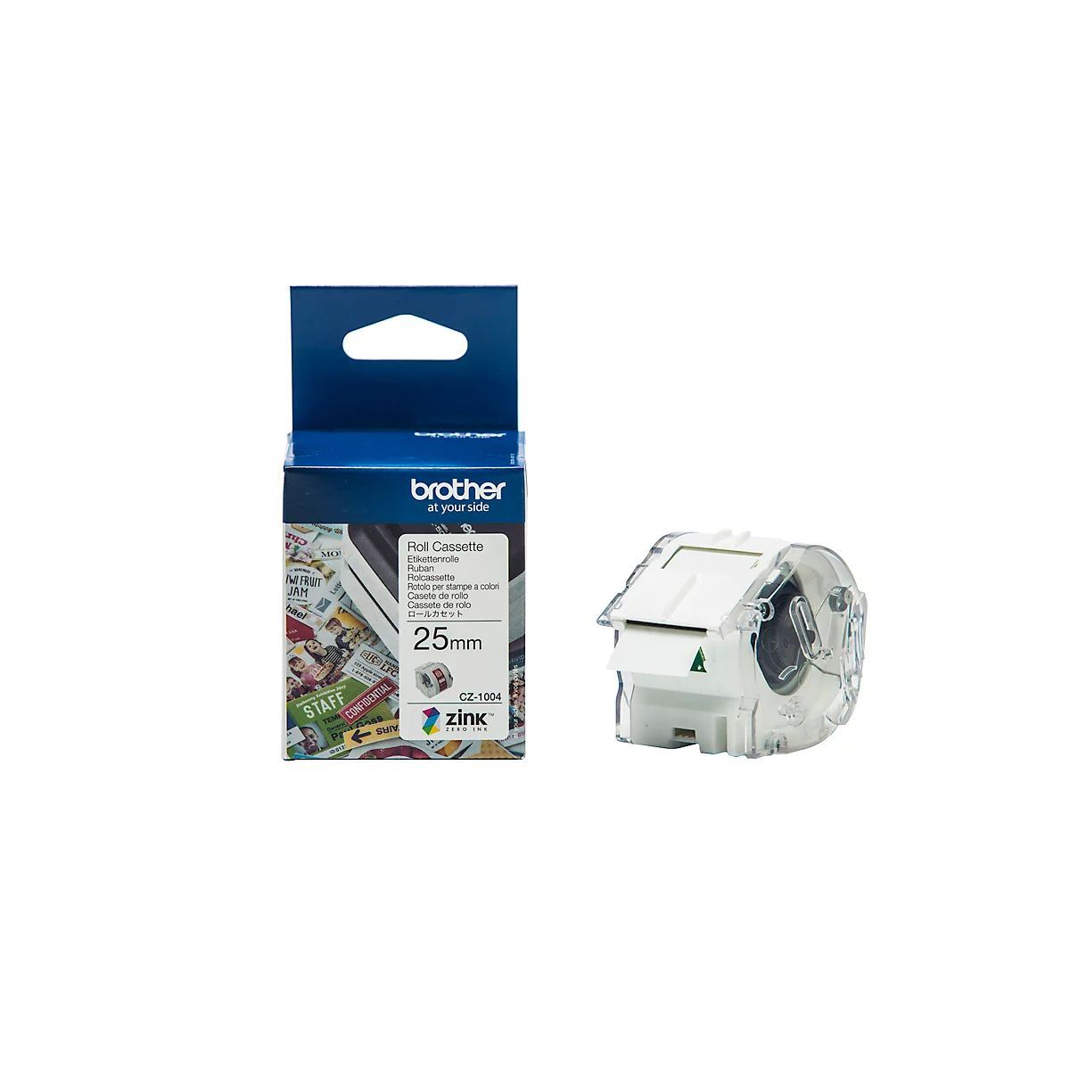 Kleur-etiketrollen voor Brother VC-500W, zelfklevend, L 5000 mm x B 25 mm