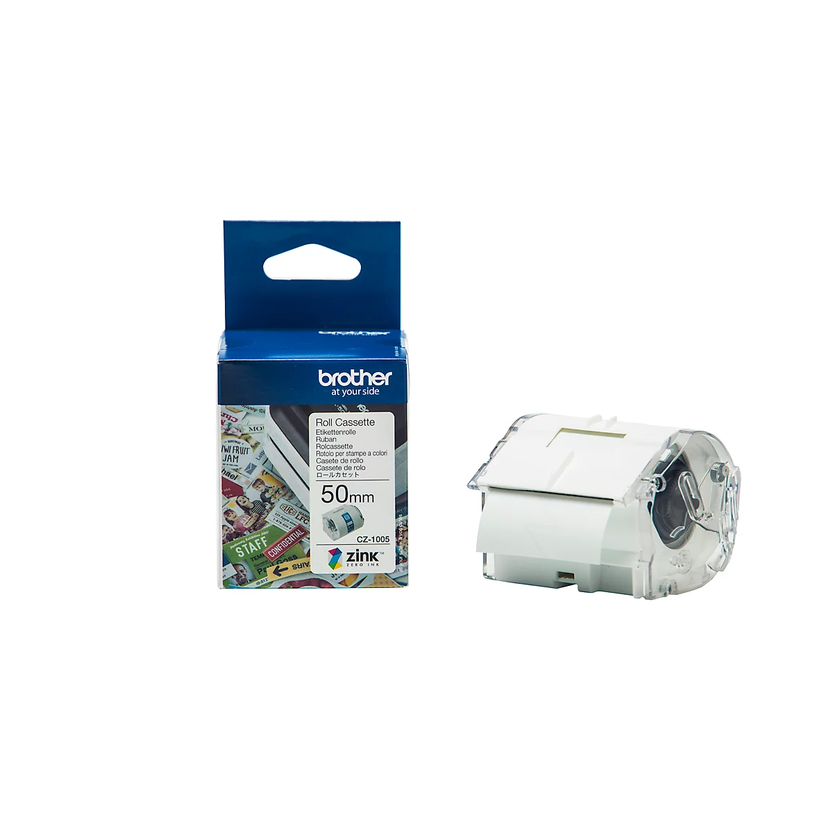 Kleur-etiketrollen voor Brother VC-500W, zelfklevend, L 5000 mm x B 50 mm