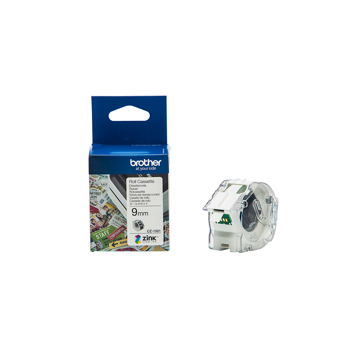 Kleur-etiketrollen voor Brother VC-500W, zelfklevend, L 5000 mm x B 9 mm