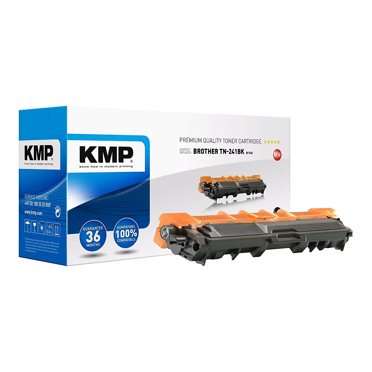 KMP Toner schwarz für Brother TN-241BK vor Produktverpackung auf weißem Hintergrund.