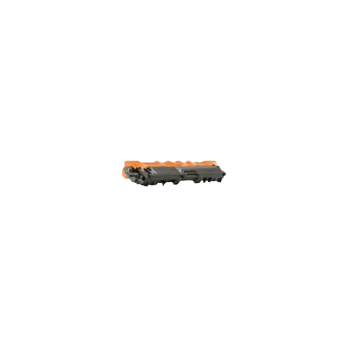 Eine orange-schwarze Tintenpatrone. Das GerÃ¤t liegt auf weiÃŸem Hintergrund.