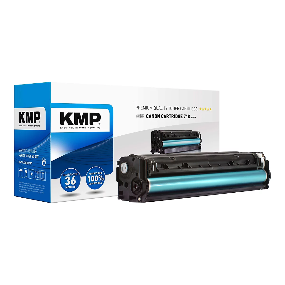 KMP C-T19 - Schwarz - Tonerpatrone (Alternative zu: Canon 718BK)