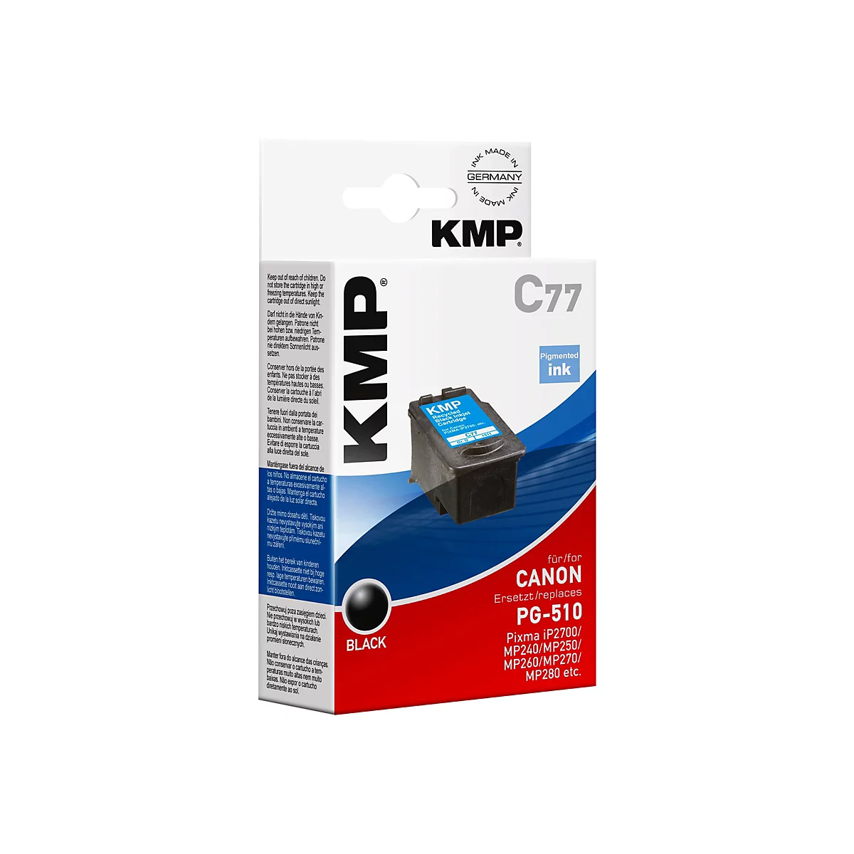 KMP C77 - 9 ml - Schwarz - kompatibel - Tintenpatrone - für Canon PIXMA MP230, MP237, MP252, MP258, MP270, MP282, MP499, MX350, MX360, MX410, MX420