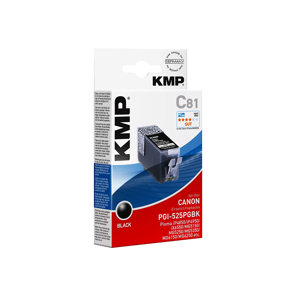 KMP C81 - Schwarz - Tintenpatrone (Alternative zu: Canon PGI-525PGBK, Canon 4529B001)