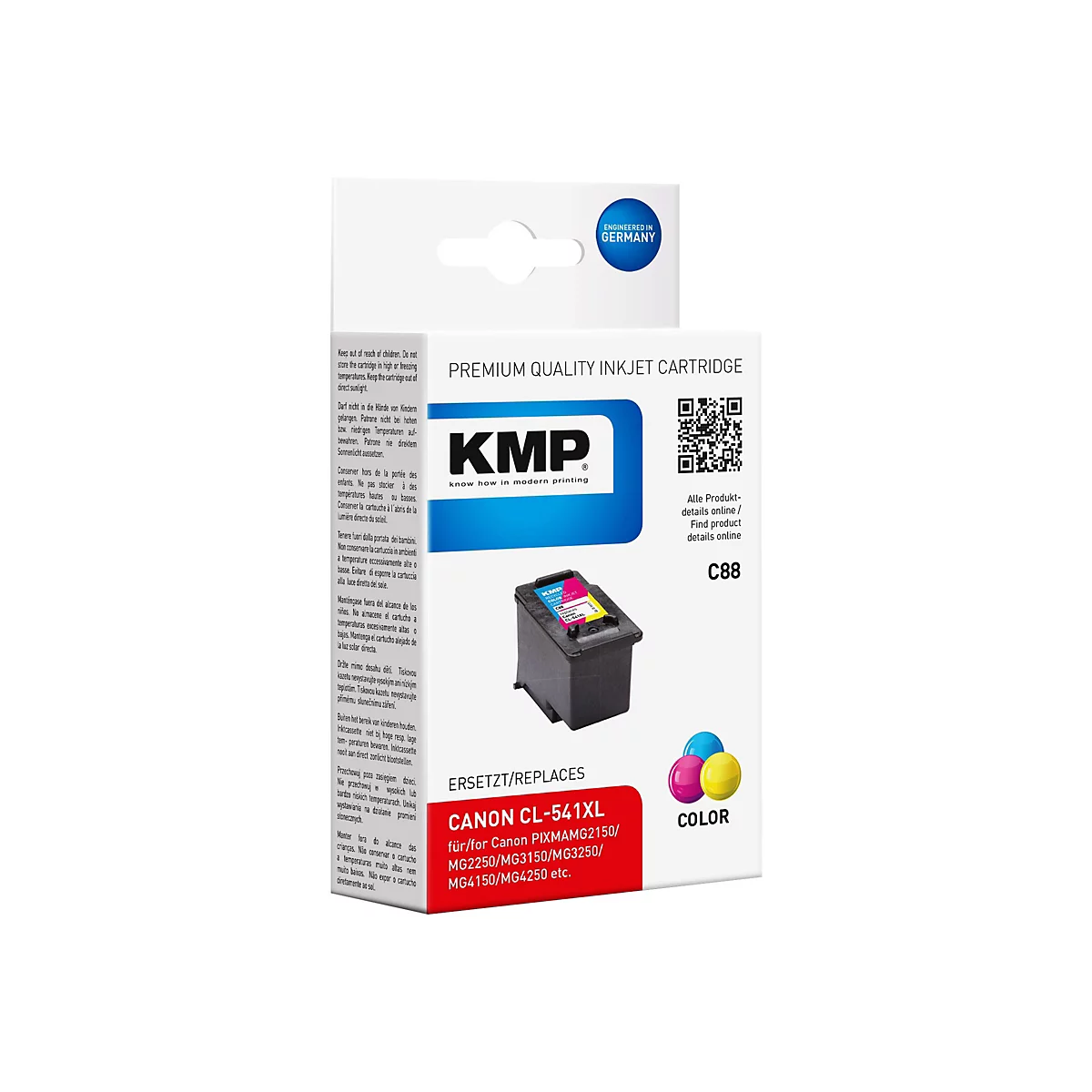 KMP C88 - Farbe (Cyan, Magenta, Gelb) - Tintenpatrone (Alternative zu: Canon 5226B005, Canon CL-541XL)