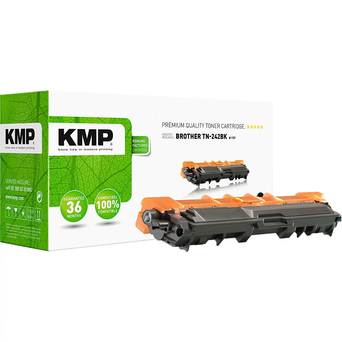 KMP toner, vervangt Brother TN242BK, tot 2500 pagina's, enkele verpakking, zwart