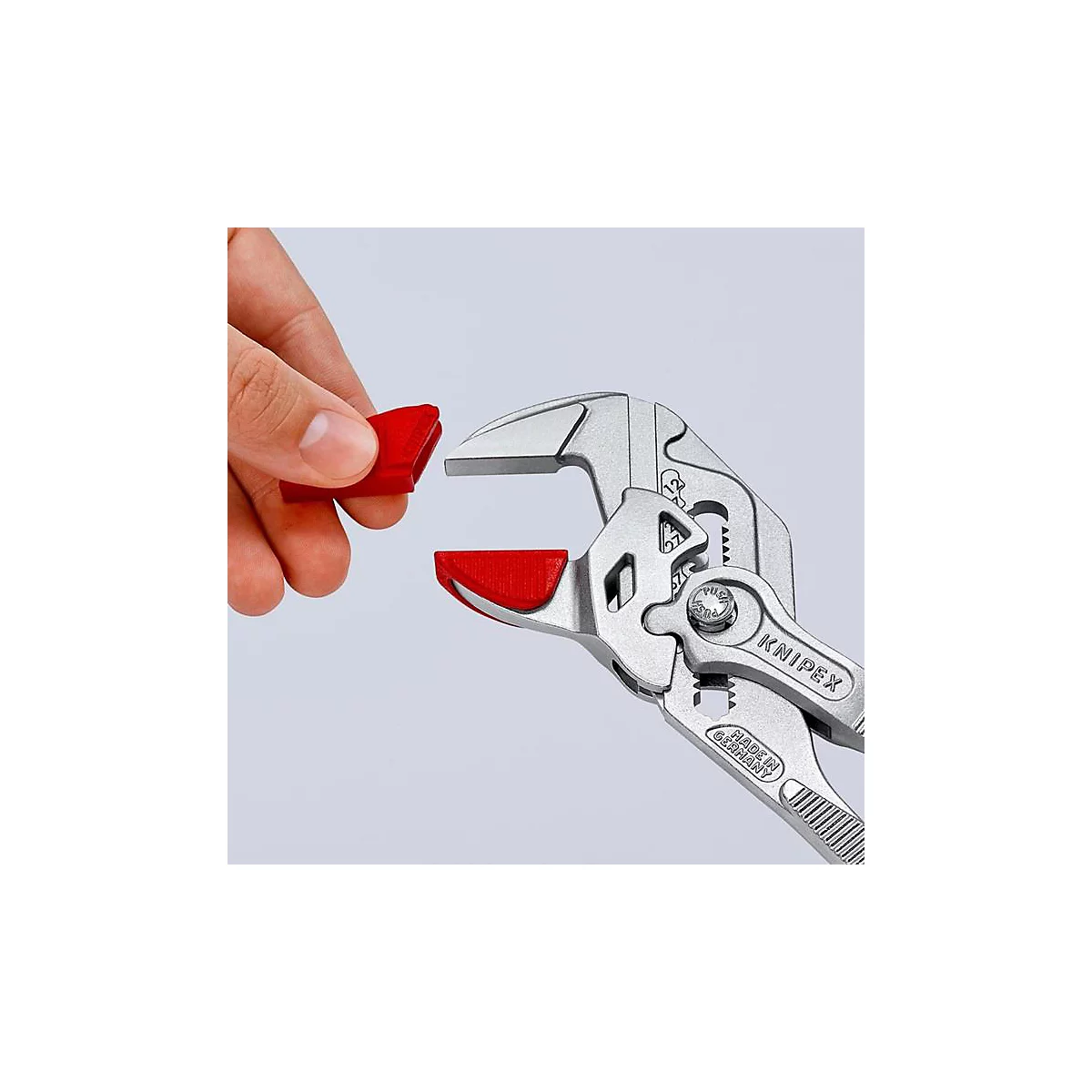 KNIPEX beschermbekken 86 XX 180, 3 paar, kunststof beschermbekken, voor tangsleutels, zachte grijpvlakken