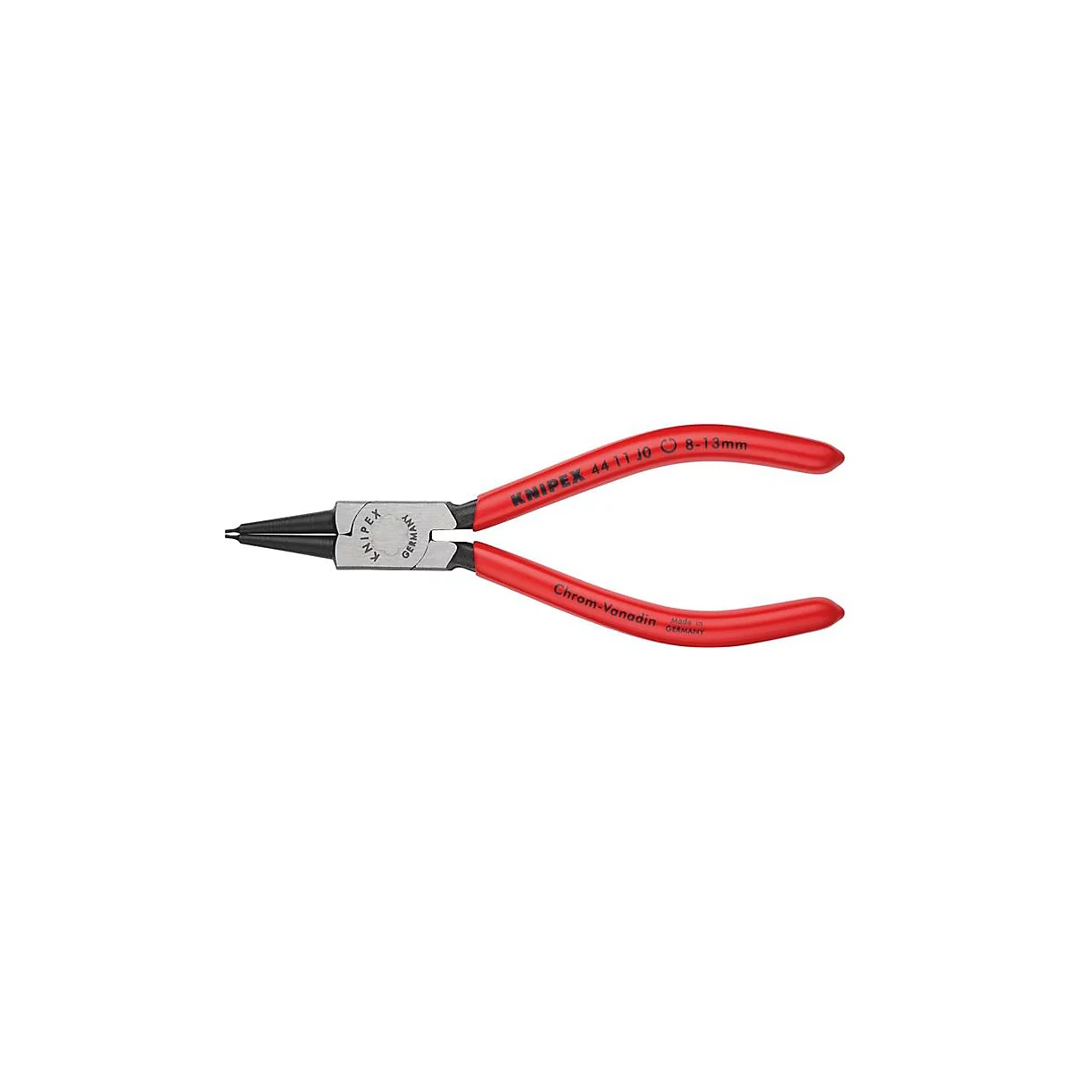 KNIPEX borgveertang J 0, voor gaten Ø 8-13 mm, rechte punten, chroom-vanadium-staal, grepen met kunststof bekleed