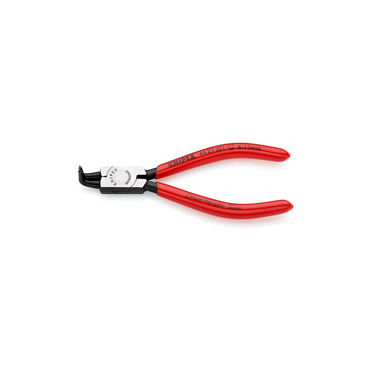KNIPEX borgveertang J 01, voor binnenringen, 90°-uiteinden, Ø 8-13 mm, chroom-vanadium-staal, kunststof handgreep