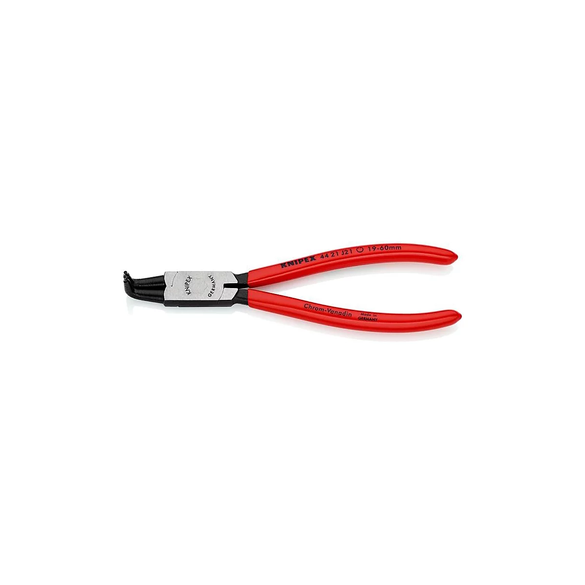 KNIPEX borgveertang J 21, voor binnenringen, gaten Ø 19-60 mm, 90°-uiteinden, chroom-vanadium-staal