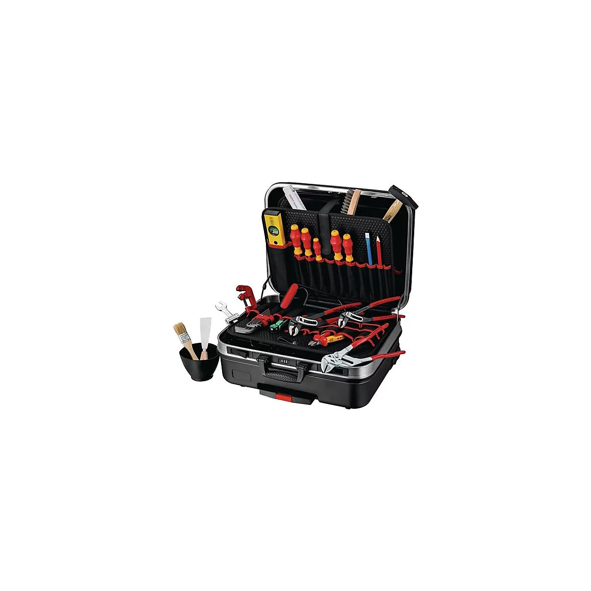KNIPEX gereedschapsbox Big Basic Move, voor sanitair- en verwarmingsinstallatie, 31-delig gereedschap, B 515 x D 430 x H 280 mm, ABS kunststof, zwart