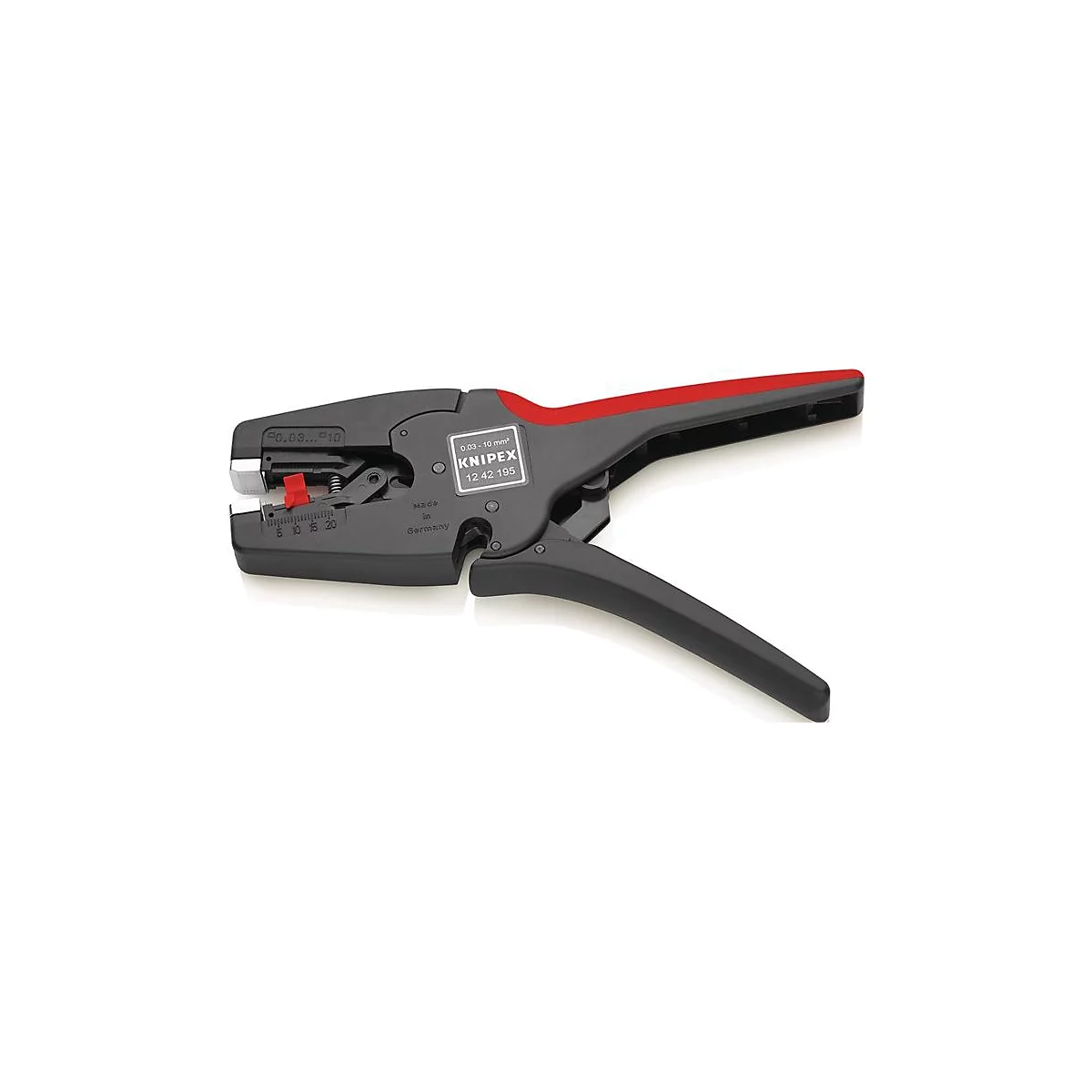 KNIPEX MultiStrip® 10 automatische draadstripper, L 195 mm, AWG 32-7, glasvezelversterkt, speciaal gereedschapsstaal