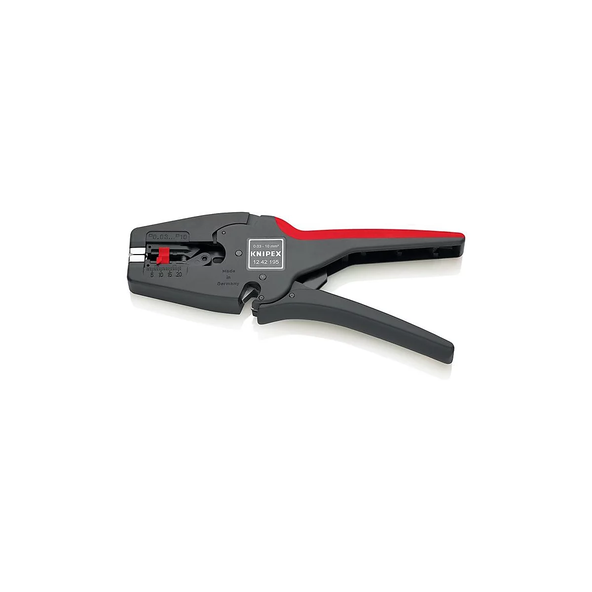KNIPEX MultiStrip® 10 automatische draadstripper, L 195 mm, AWG 32-7, glasvezelversterkt, speciaal gereedschapsstaal