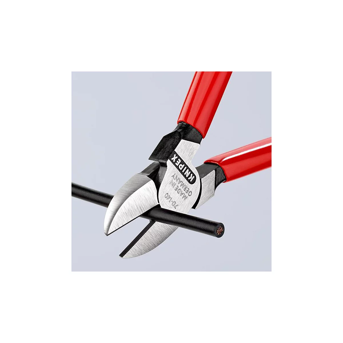KNIPEX Seitenschneider, L 140 mm, Kopf poliert, Vanadin-Elektrostahl, Schneidenhärte 62 HRC, Kunststoffgriff
