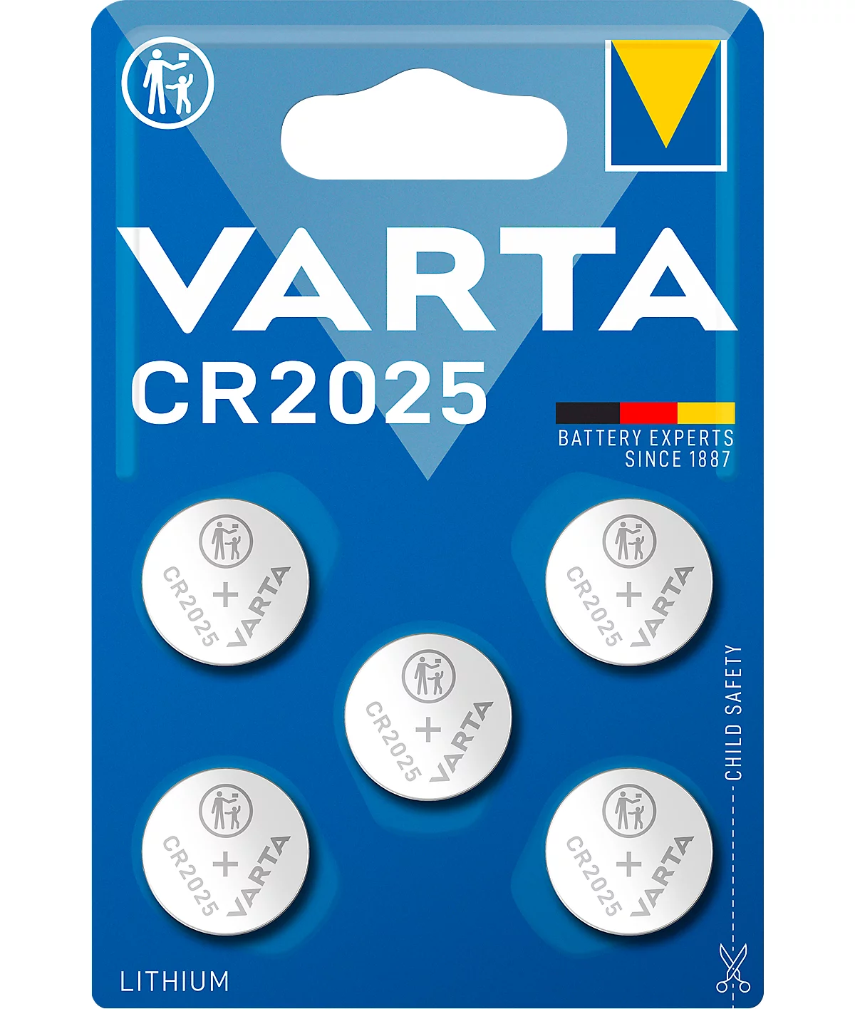 Knopfzelle VARTA Professional Electronics CR2025, Spannung 3 V, Kapazität 170 mAh, Lithium, 5 Stück