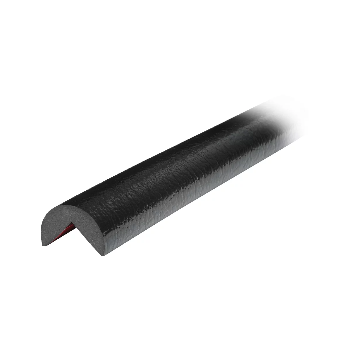 Black corner protector, angular shape, to protect against impacts and scratches.