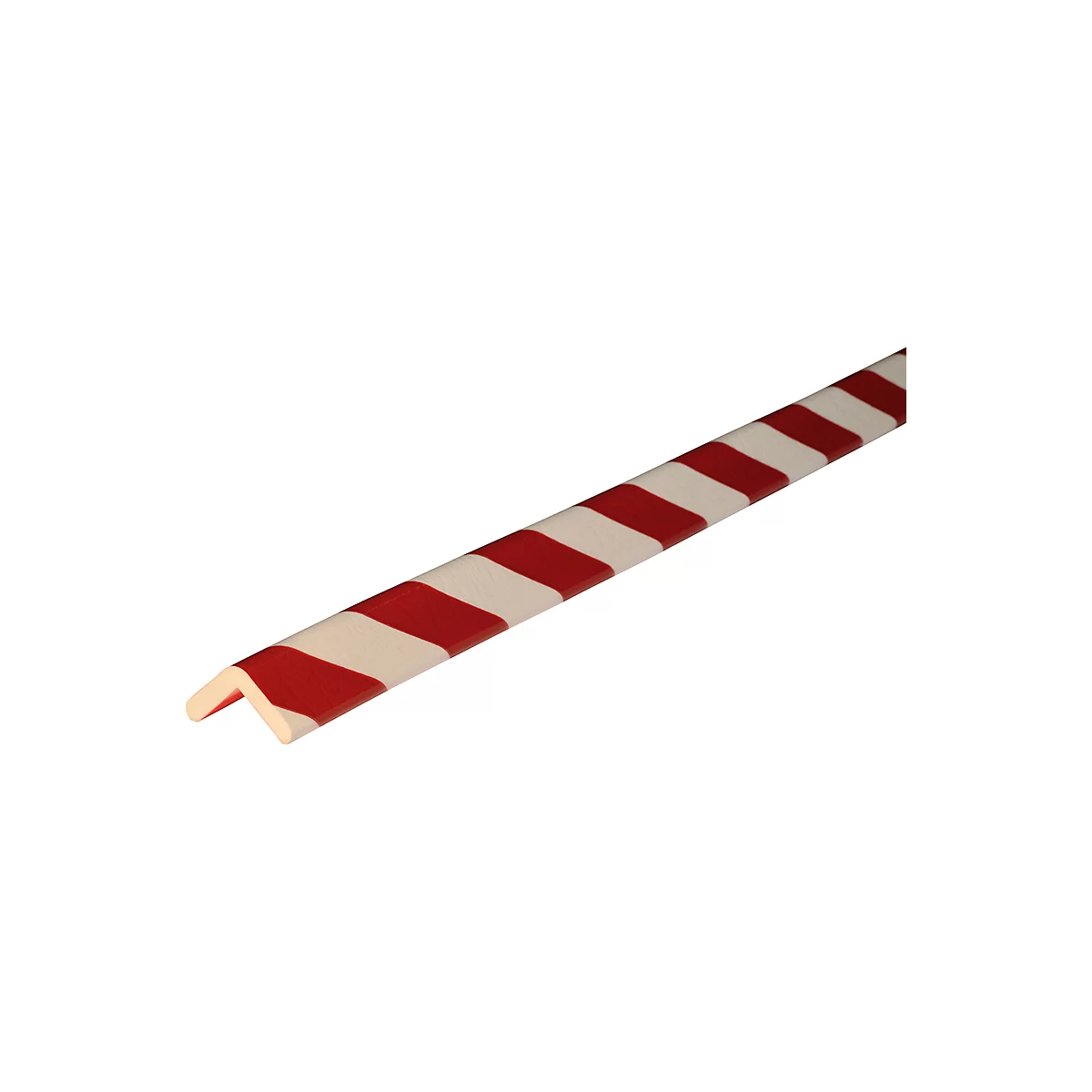 Red and white striped corner profile.