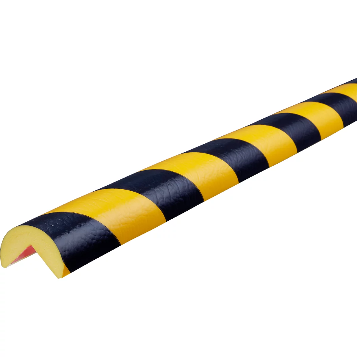Knuffi® Eckschutz Typ A Removable, selbstklebend, wiederverwendbar, stoßdämpfend, PU-Schaum, 1 m, -40 °C bis +80 °C, schwarz/gelb