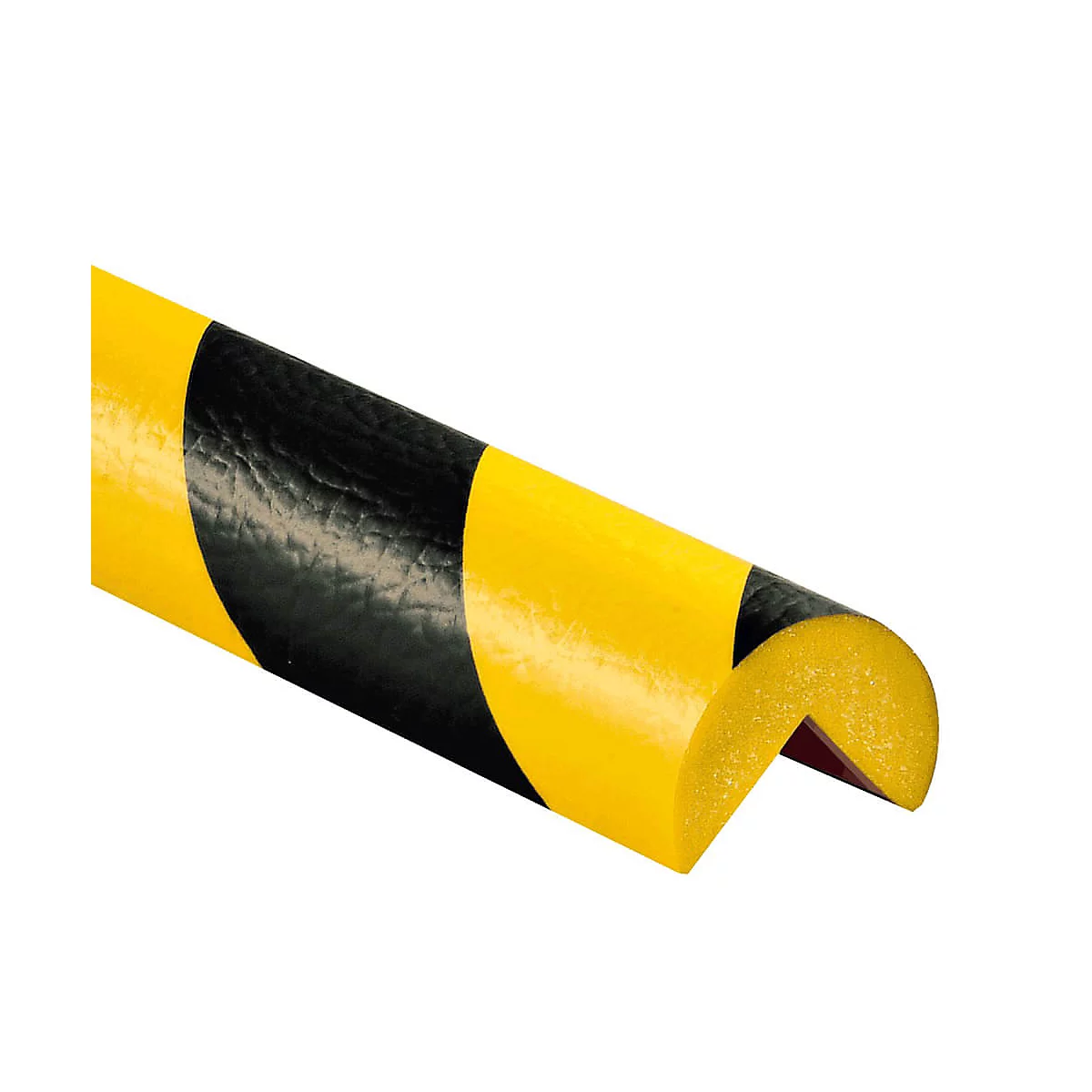 Gelb-schwarzer Kantenschutz in U-Form.
