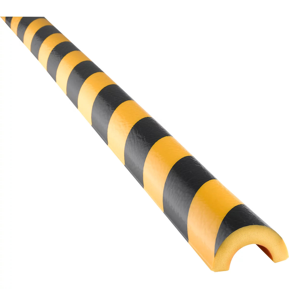 Knuffi® waarschuwings- en beschermprofiel, buisbescherming type R30, geel-zwart, zelfklevend
