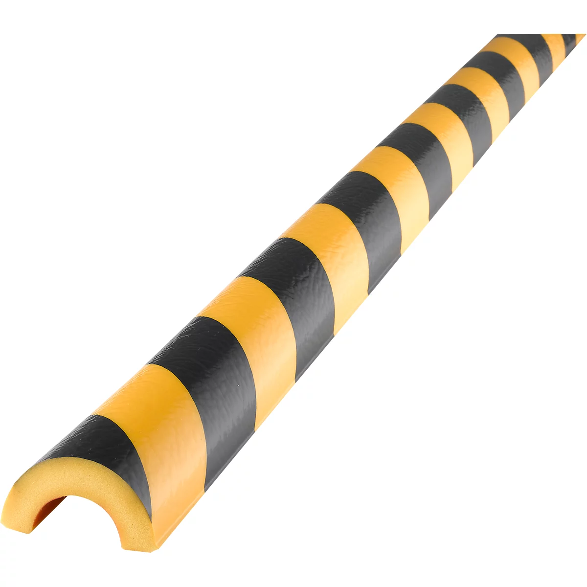 Knuffi® waarschuwings- en beschermprofiel, buisbescherming type R30, geel-zwart, zelfklevend