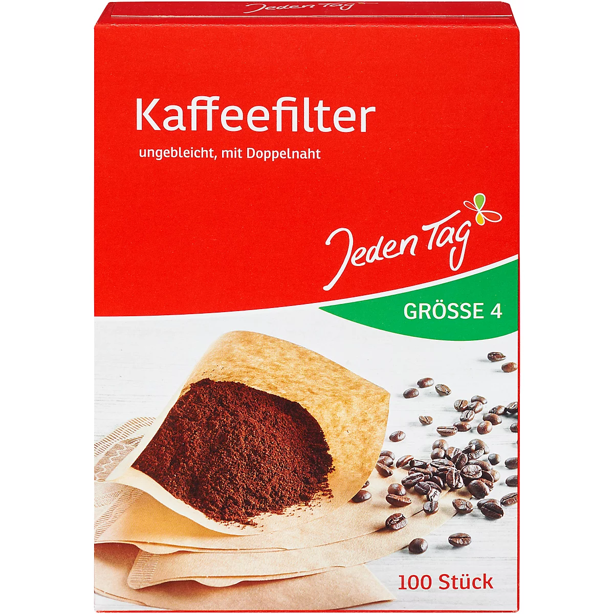 Koffiefilter Markant Elke dag, voor koffiemachines &amp; handfilters, dubbele naad, maat 4, natuurbruin, 100 stuks