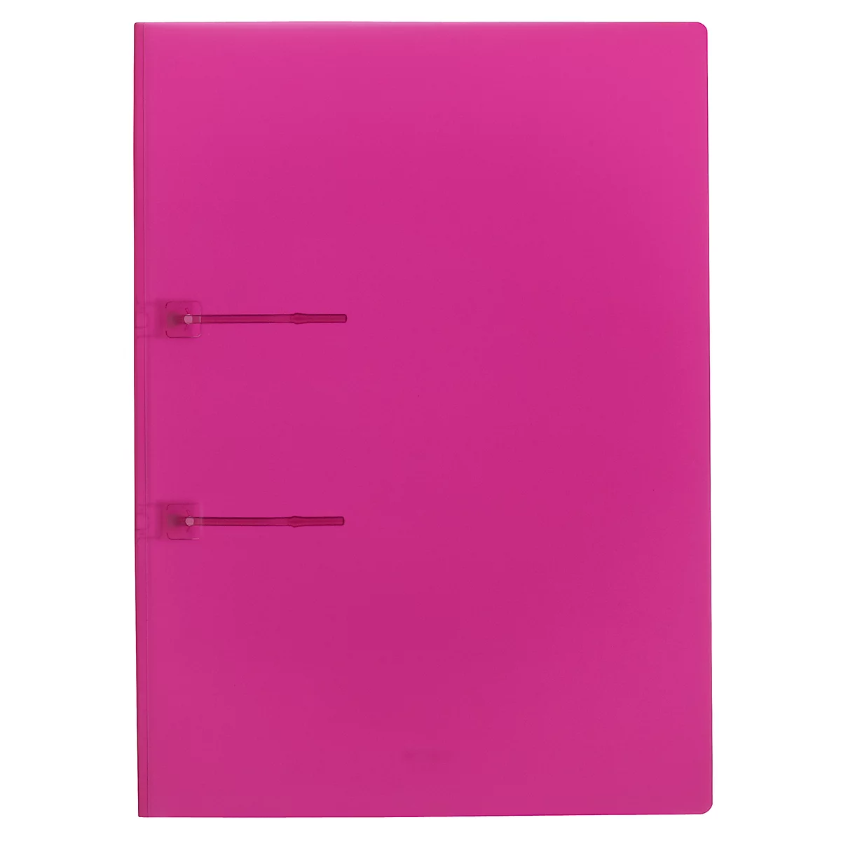 Pink folder, two binder arms.
