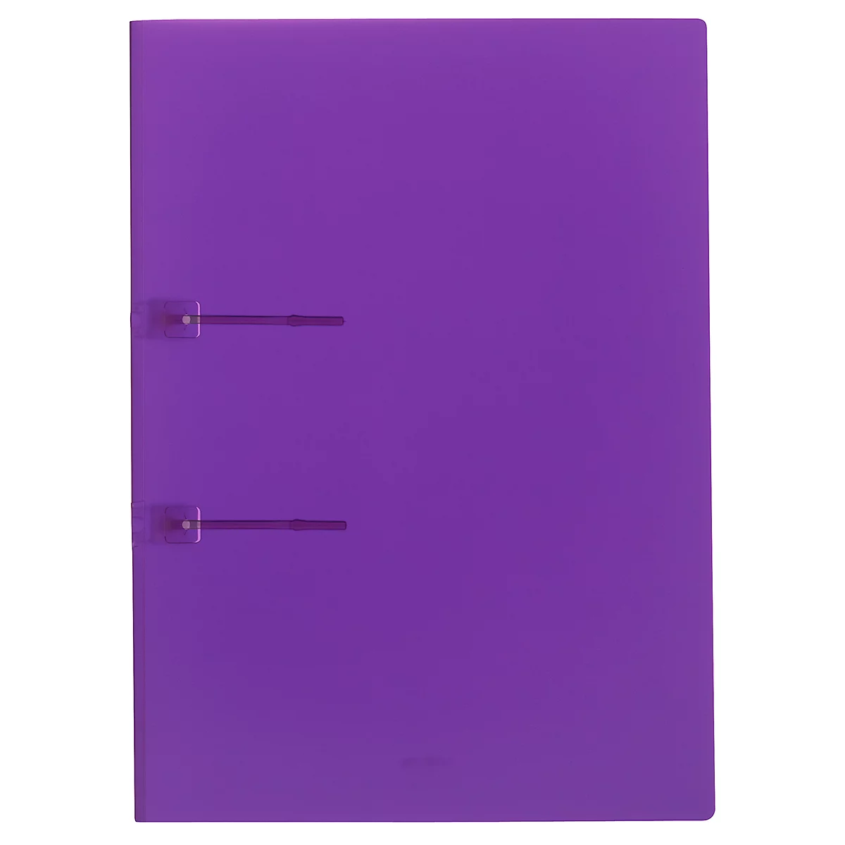 A vertical image shows a purple file folder with two gray levers.