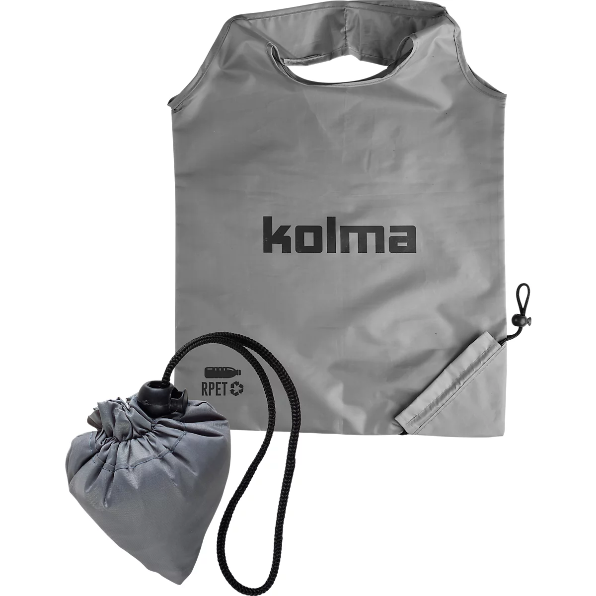 KOLMA Einkaufstasche, aus RPET, faltbar, wiederverwendbar, grau