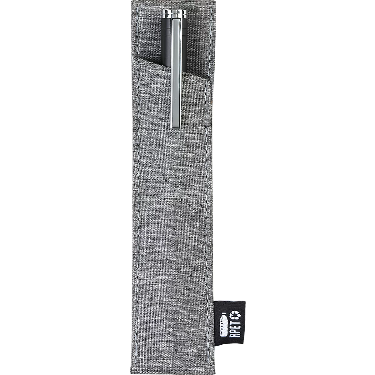 KOLMA Stiftetui, aus RPET, schlankes Design, schützt vor Schmutz und Kratzern, B 35 x H 157 mm, grau