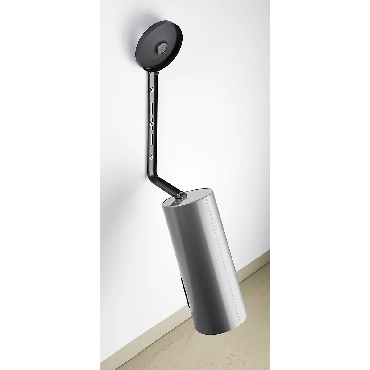 Kombi-Ascher, Abfall-Volumen von 5,6 l, flammenhemmend, Kippvorrichtung, inkl. Montagematerial, Ø 180 x H 400 mm, Edelstahl