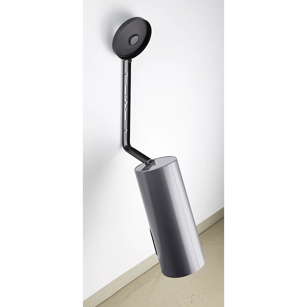 Kombi-Ascher, Abfall-Volumen von 5,6 l, flammenhemmend, Kippvorrichtung, inkl. Montagematerial, Ø 180 x H 400 mm, Metall, graphitgrau