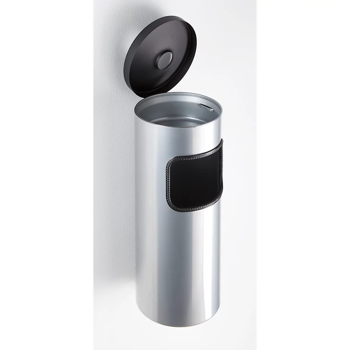 Kombi-Ascher, Abfall-Volumen von 5,6 l, flammenhemmend, Kippvorrichtung, inkl. Montagematerial, Ø 180 x H 400 mm, Metall, silber
