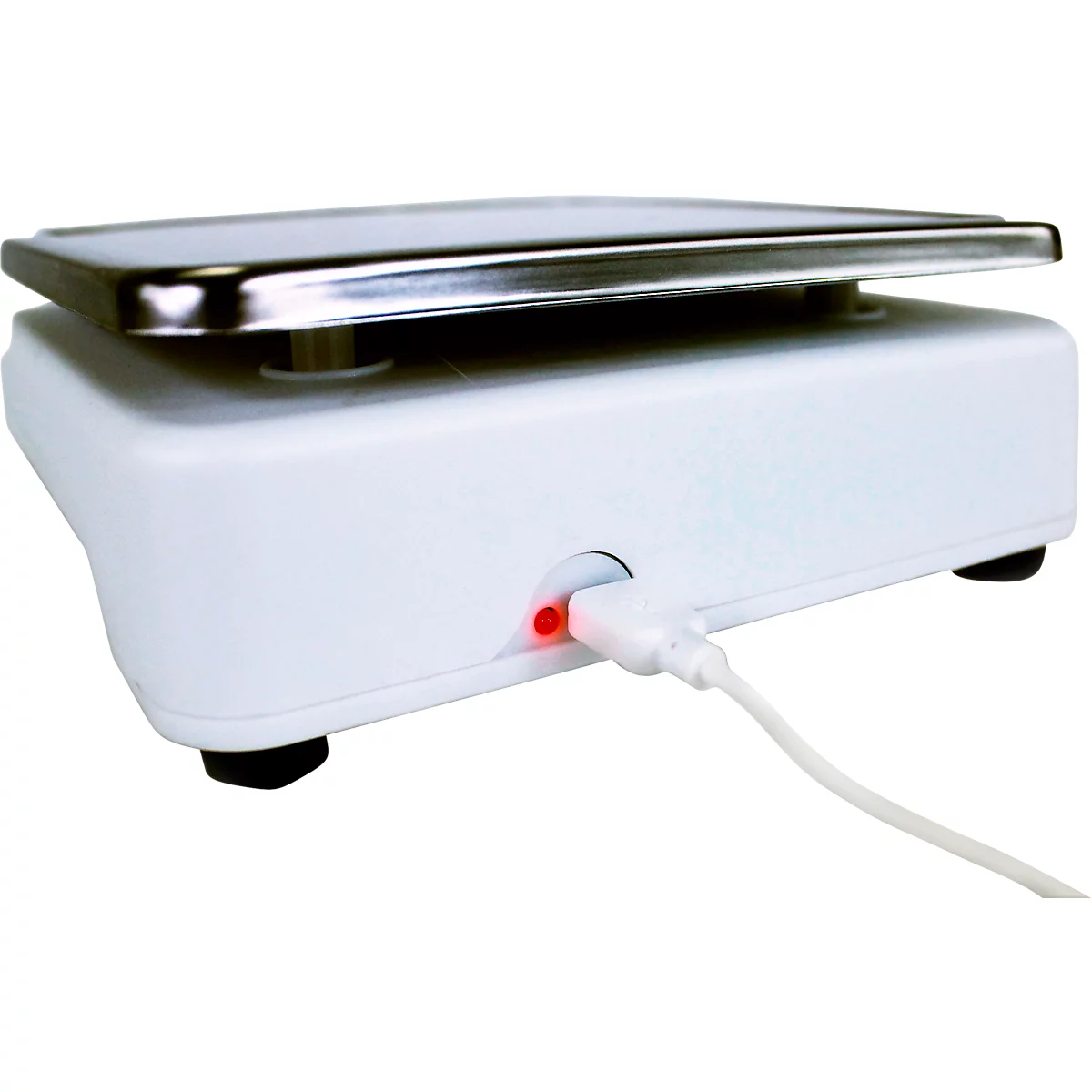 Kompaktwaage Adam CBX 1201, Wägebereich 0,1 g-1,2 kg, tragbar, USB, LC-Display, Netzanschluss/Akku, B 155 x T 255 x H 60 mm, ABS/Edelstahl, grau