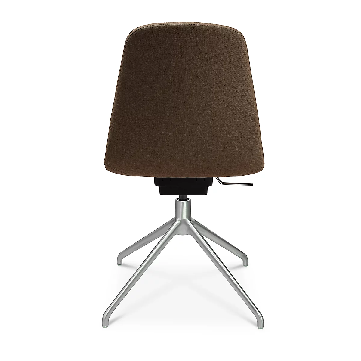 Konferenzsessel Topstar Sitness Life 1.1, dreh-/sitzhöhenverstellbar, ohne Armlehnen, B 460 x T 390 x H 450-480 mm, 4-Fußgestell, Alu matt & Stoff, h.braun