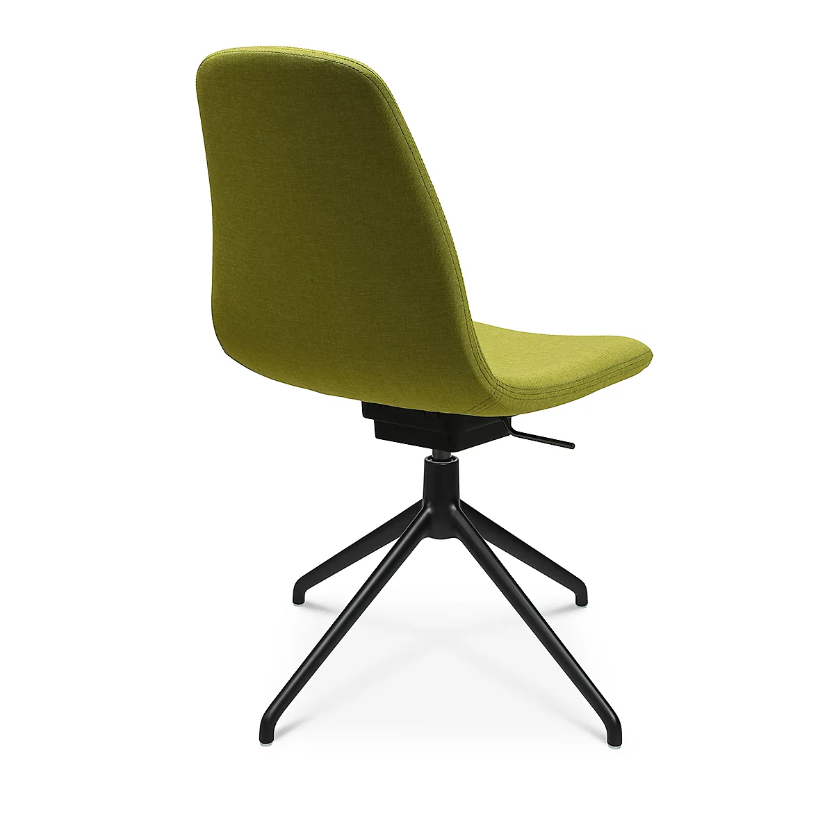 Konferenzsessel Topstar Sitness Life 1.1, dreh-/sitzhöhenverstellbar, ohne Armlehnen, B 460 x T 390 x H 450-480 mm, 4-Fußgestell, Alu schwarz-matt & Stoff, gelb