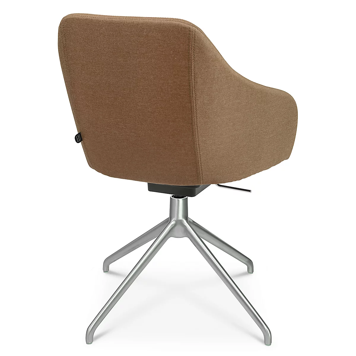 Konferenzsessel Topstar Sitness Life 2.1, dreh-/sitzhöhenverstellbar, Armlehnen, B 350-480 x T 460 x H 460-490 mm, 4-Fußgestell, Alu matt & Stoff, h.braun
