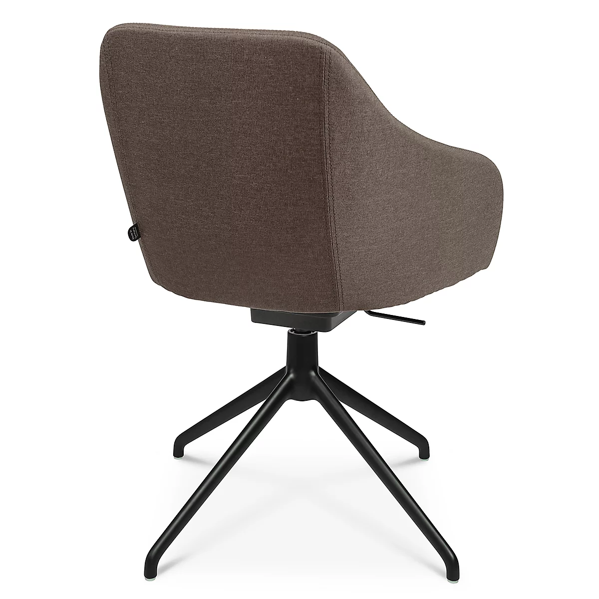 Konferenzsessel Topstar Sitness Life 2.1, dreh-/sitzhöhenverstellbar, Armlehnen, B 350-480 x T 460 x H 460-490 mm, 4-Fußgestell, Alu schwarz-matt & Stoff, braun