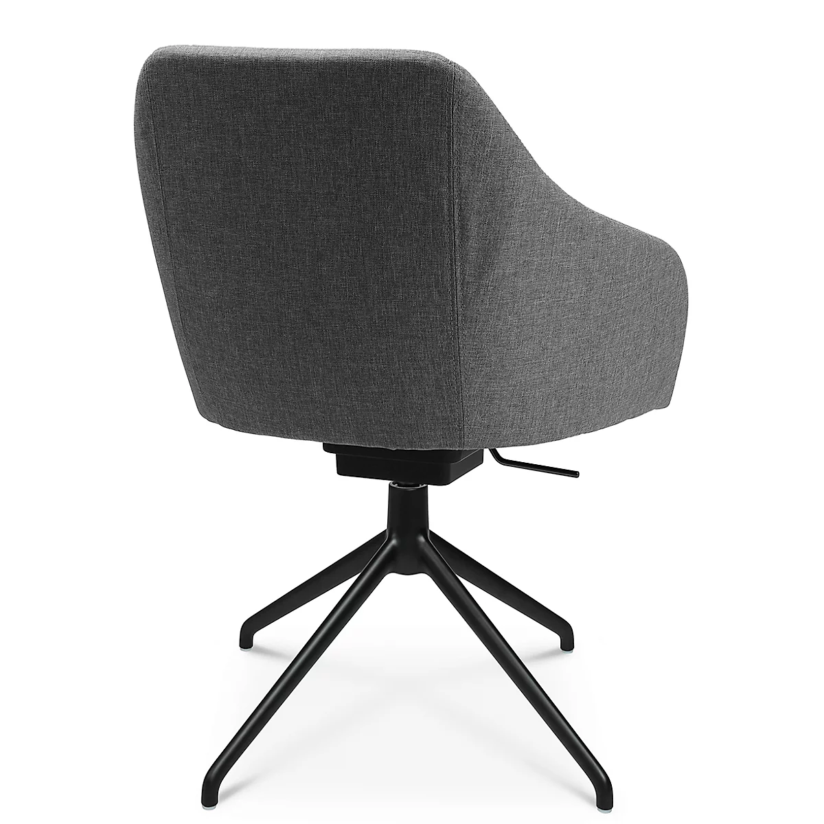 Konferenzsessel Topstar Sitness Life 2.1, dreh-/sitzhöhenverstellbar, Armlehnen, B 350-480 x T 460 x H 460-490 mm, 4-Fußgestell, Alu schwarz-matt & Stoff, h.grau