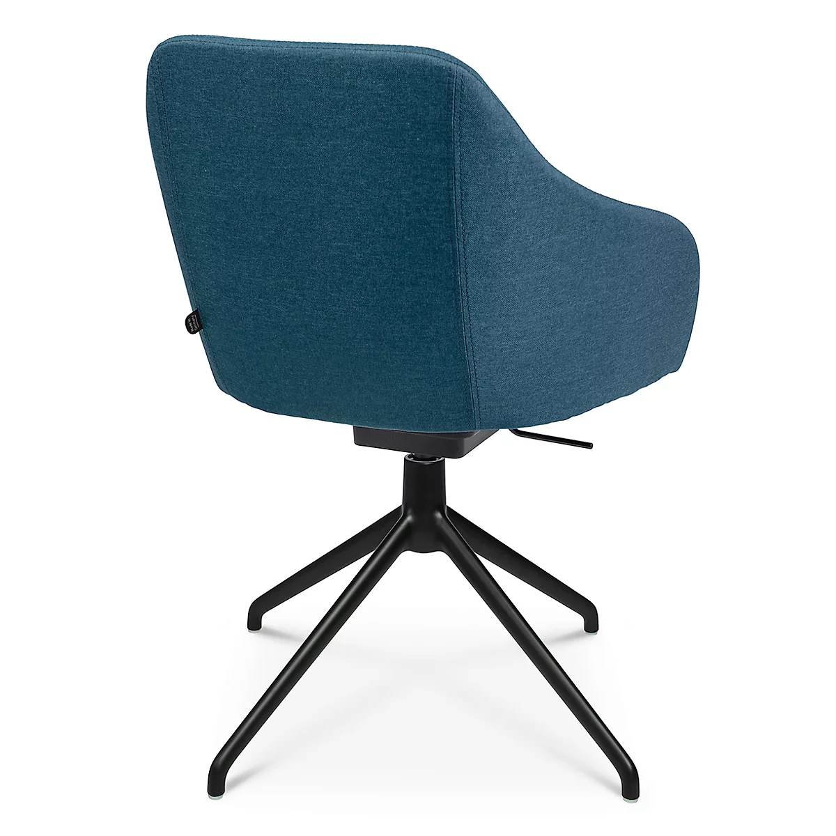 Konferenzsessel Topstar Sitness Life 2.1, dreh-/sitzhöhenverstellbar, Armlehnen, B 350-480 x T 460 x H 460-490 mm, 4-Fußgestell, Alu schwarz-matt & Stoff, petrol